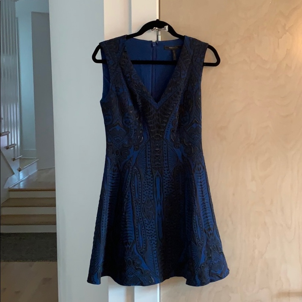 BCBG v-neck embossed dress